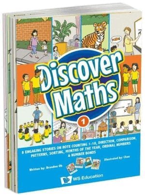 Brandon Oh - DISCOVER MATHS 1: 8 ENGAGING STORIES ON ROTE COUNTING 1-10, DIRECTION, COMPARISON, PATTERNS, SORTING, MONTHS OF THE YEAR, ORDINAL NUMBERS & NUMBER BONDS, Häftad