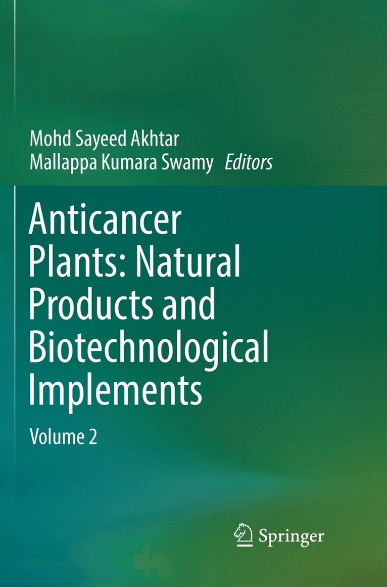 Mohd Sayeed Akhtar, Mallappa Kumara Swamy - Anticancer Plants: Natural Products and Biotechnological Implements, Häftad