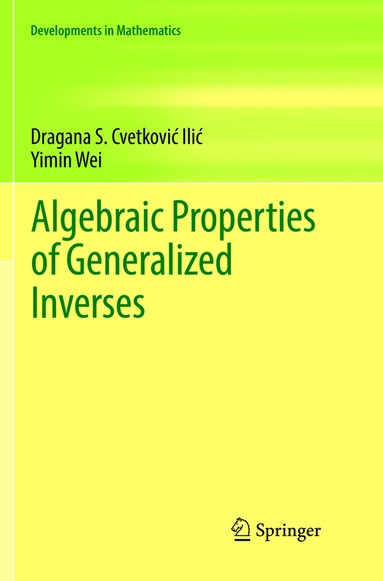 Dragana S. Cvetković‐Ilić, Yimin Wei - Algebraic Properties of Generalized Inverses, Häftad