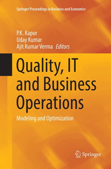 P.K. Kapur, Uday Kumar, Ajit Kumar Verma - Quality, IT and Business Operations, Häftad