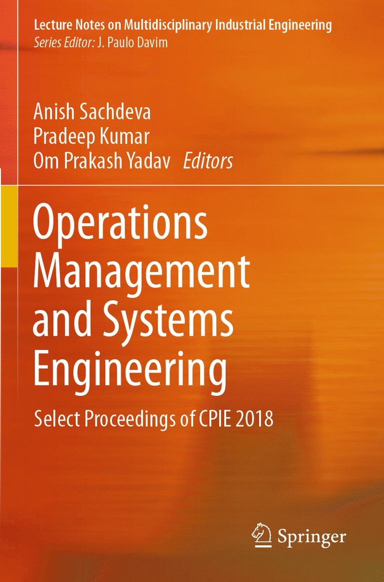 Anish Sachdeva, Pradeep Kumar, Om Prakash Yadav - Operations Management and Systems Engineering, Häftad