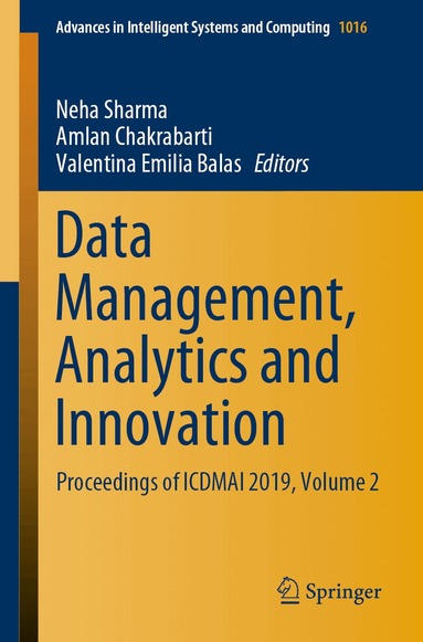 Neha Sharma, Amlan Chakrabarti, Valentina Emilia Balas - Data Management, Analytics and Innovation, Häftad
