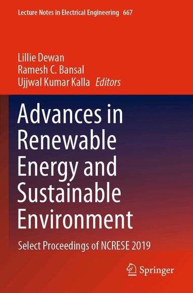 Lillie Dewan, Ramesh C. Bansal, Ujjwal Kumar Kalla - Advances in Renewable Energy and Sustainable Environment, Häftad