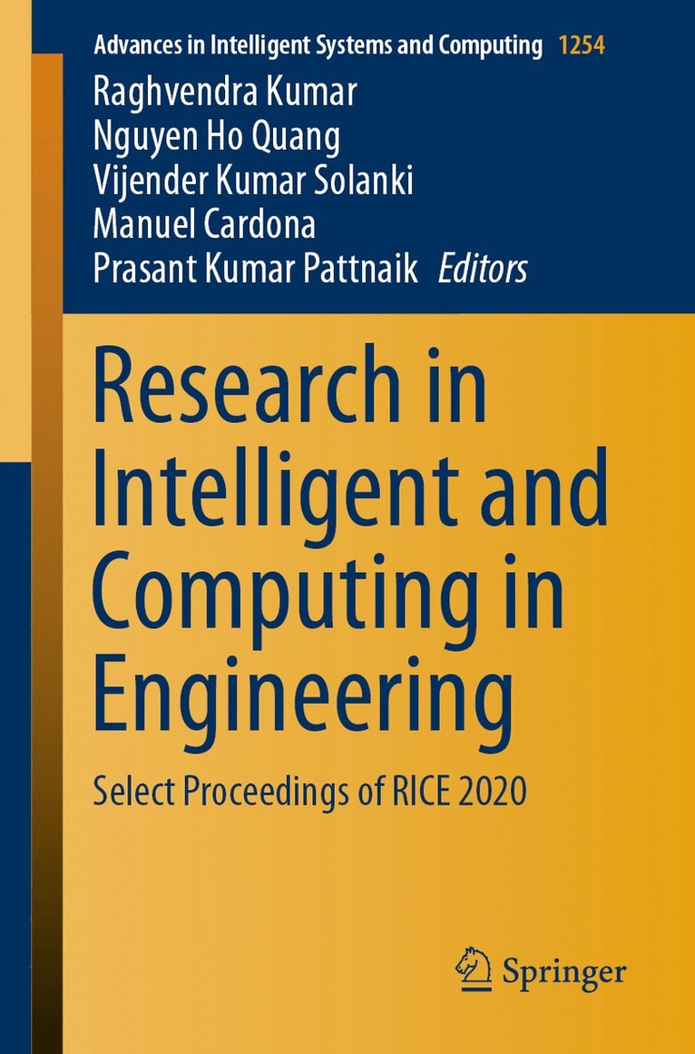 Research in Intelligent and Computing in Engineering 1