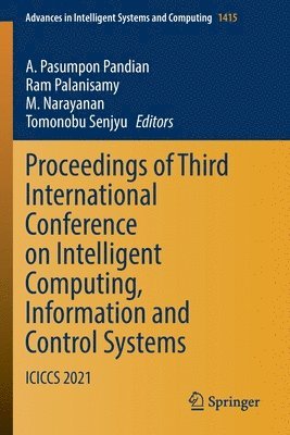 Proceedings of Third International Conference on Intelligent Computing, Information and Control Systems 1