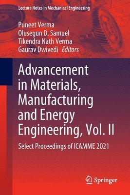 bokomslag Advancement in Materials, Manufacturing and Energy Engineering, Vol. II