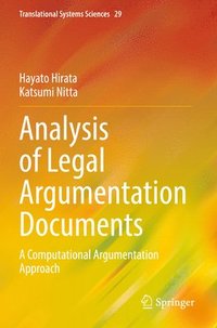 bokomslag Analysis of Legal Argumentation Documents