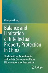 bokomslag Balance and Limitation of Intellectual Property Protection in China