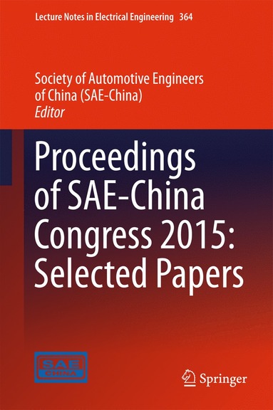 bokomslag Proceedings of SAE-China Congress 2015: Selected Papers