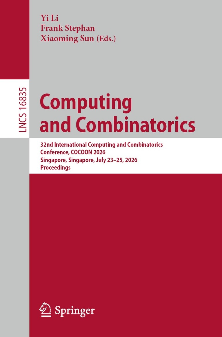 Yi Li, Frank Stephan, Xiaoming Sun - Computing and Combinatorics, Häftad
