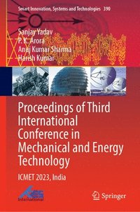 bokomslag Proceedings of Third International Conference in Mechanical and Energy Technology