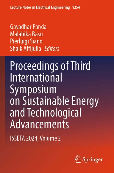 Gayadhar Panda, Malabika Basu, Pierluigi Siano, Shaik Affijulla - Proceedings of Third International Symposium on Sustainable Energy and Technological Advancements, Häftad
