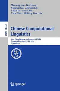 bokomslag Chinese Computational Linguistics