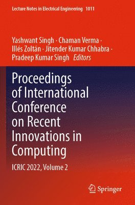 bokomslag Proceedings of International Conference on Recent Innovations in Computing