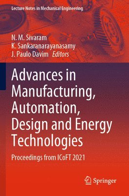 bokomslag Advances in Manufacturing, Automation, Design and Energy Technologies