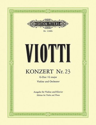 bokomslag Violin Concerto No. 23 in G (Edition for Violin and Piano): Cadenzas by Paul Klengel