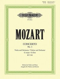 bokomslag Violin Concerto No. 3 in G K216 (Edition for Violin and Piano): Solo Part Ed. and with Cadenzas by David Oistrakh
