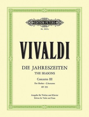 Violin Concerto in F Op. 8 No. 3 Autumn (Edition for Violin and Piano): For Violin, Strings and Continuo, from the 4 Seaons, Urtext 1