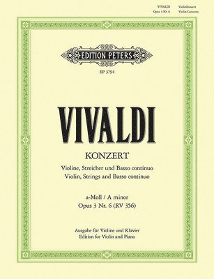 bokomslag Violin Concerto in a Minor Op. 3 No. 6 (RV 356) (Edition for Violin and Piano)