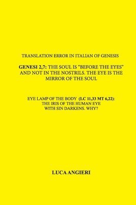bokomslag Translation error in Italian of Genesis 2,7: the soul is 'before the eyes' and not in the nostrils. The eye is the mirror of the soul