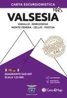 bokomslag Valsesia sud-est. Varallo, Borgosesia, Monte Fenera, Cellio, Postua. Carta escursionistica 1:25.000