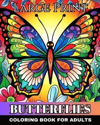 bokomslag Large Print Butterflies Coloring Book for Adults