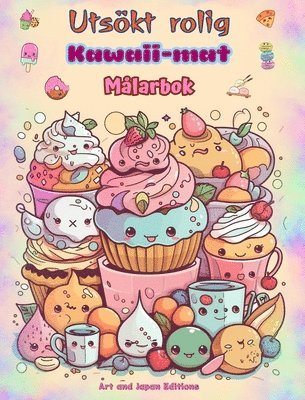 bokomslag Utsökt rolig Kawaii-mat Målarbok Söta kawaii-designer för matälskare