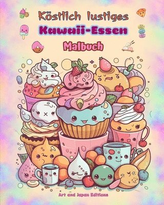 bokomslag Kstlich lustiges Kawaii-Essen Malbuch Niedliche Kawaii-Designs fr Essensliebhaber