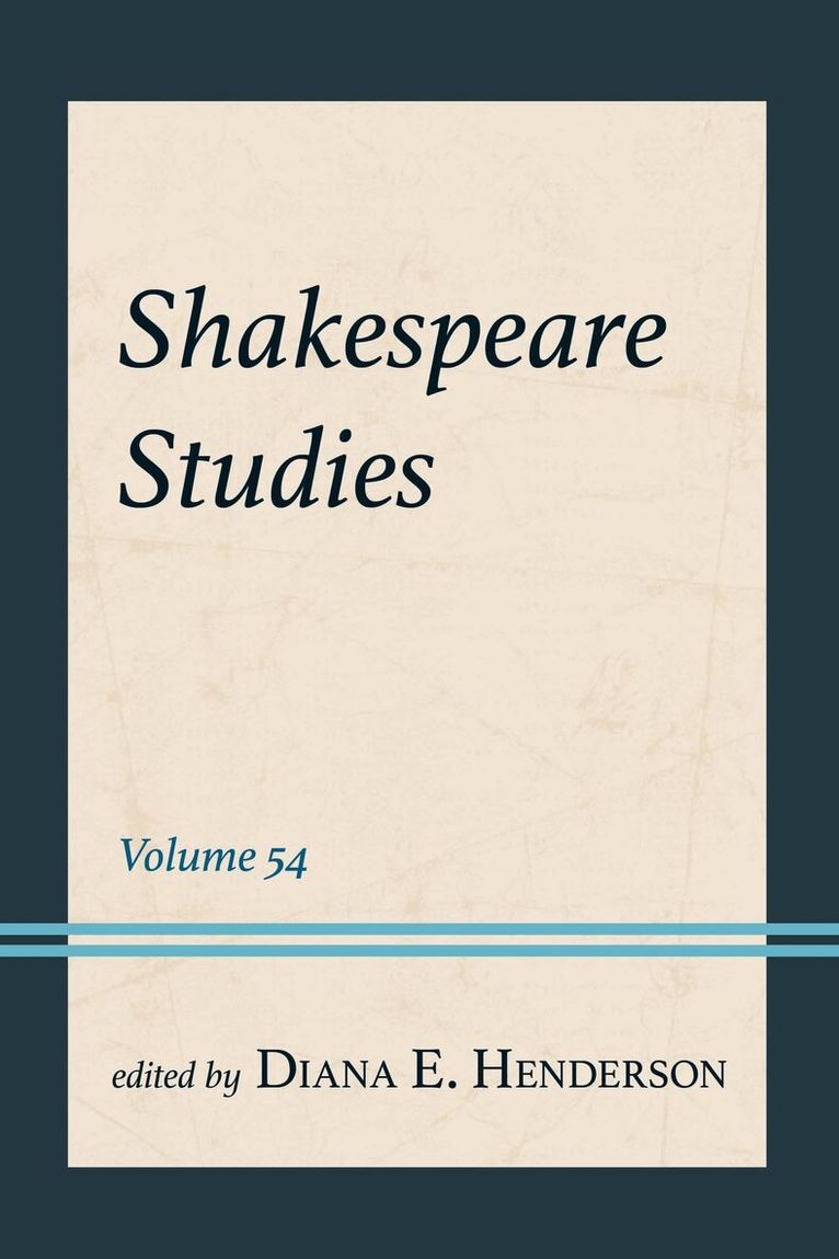 Diana E. Henderson - Shakespeare Studies, Inbunden. Tillgänglighet: Kommande