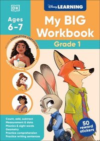 bokomslag Disney Learning Big Workbook Grade 1: Math & English Workbook for Kids Aged 6-7, Curriculum-Based