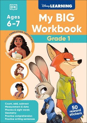 bokomslag Disney Learning Big Workbook Grade 1: Math & English Workbook for Kids Aged 6-7, Curriculum-Based