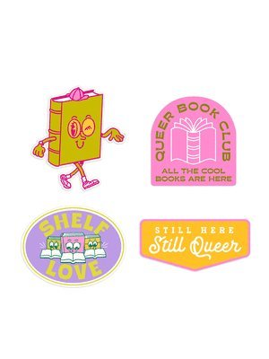 Out of Print - Still Here, Still Queer Pride Stickers - Sticker Set of 4, Häftad