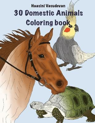 30 Domestic Animals Coloring Book 1