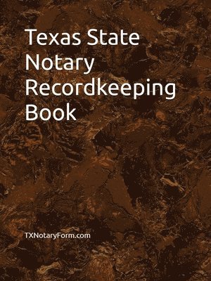 Texas State Notary Recordkeeping Book 1