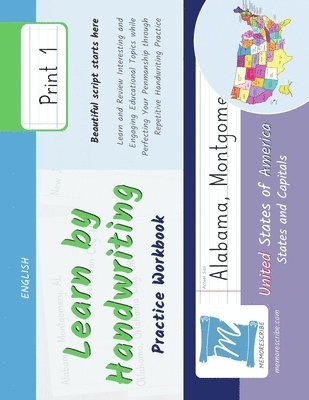 Learn by Handwriting, Practice Workbook - United States of America, States and Capitals - Print, Level 1 1