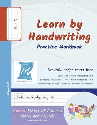 bokomslag Handwriting Practice Workbook - United States of America, States and Capitals - Print, Level 3