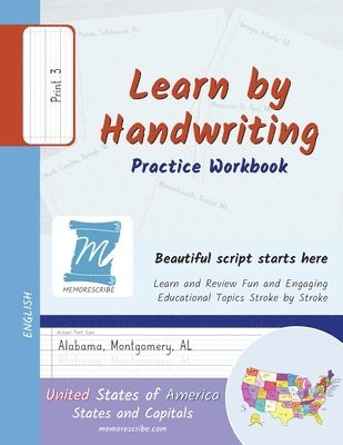 bokomslag Learn by Handwriting, Practice Workbook - United States of America, States and Capitals - Print, Level 3