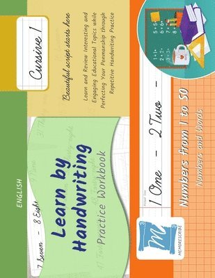 bokomslag Handwriting Practice Workbook - Numbers from 1 to 50 - Words and Numbers - Cursive, Level 1