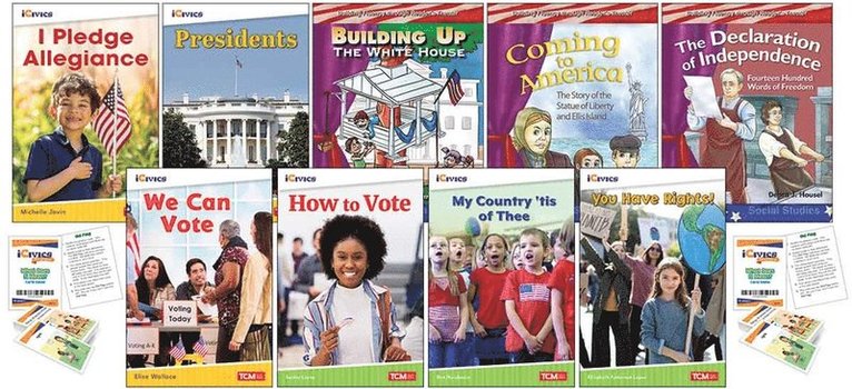 Multiple Authors, Michelle Jovin - American Democracy, Voting, & Elections 9-Book Set Plus 2-Card Decks for Grades K-1 [With Cards], Häftad