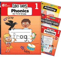 bokomslag 180 Days(tm) Phonics, High-Frequency Words, Reading 2nd Edition, and Printing: Grade 1: 4-Book Set