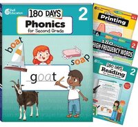 bokomslag 180 Days(tm) Phonics, High-Frequency Words, Reading 2nd Edition, and Printing: Grade 2: 4-Book Set