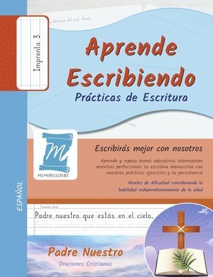 bokomslag Prácticas de Escritura - Oración Padre Nuestro - Letra Imprenta, Nivel 3