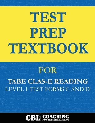 bokomslag Test Prep Textbook for TABE CLAS-E Reading Level 1 Test-Forms C and D