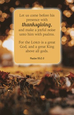 bokomslag Thanksgiving Bulletin: Let Us Come (Package of 100): Psalm 95:2-3 (Kjv)