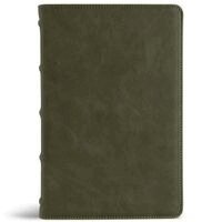 Csb Bibles by Holman - CSB Large Print Personal Size Reference Bible, Easy-To-Read Optimal Type, Holman Handcrafted Collection, Marbled Olive Premium Calfskin, Inbunden