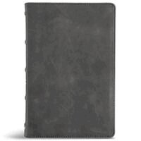 Csb Bibles by Holman - CSB Large Print Personal Size Reference Bible, Easy-To-Read Optimal Type, Holman Handcrafted Collection, Marbled Slate Premium Calfskin, Inbunden