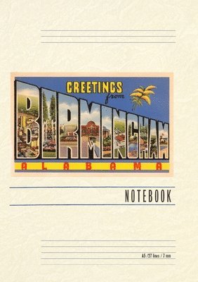 Vintage Lined Notebook Greetings from Birmingham 1