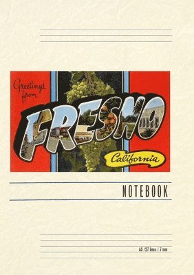 Vintage Lined Notebook Greetings from Fresno, California 1