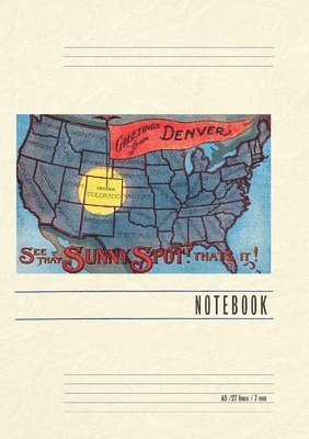 Vintage Lined Notebook Greetings from Denver, Colorado, Map of US 1