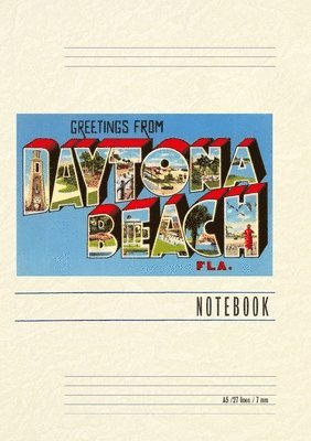 Vintage Lined Notebook Greetings from Daytona Beach, Florida 1